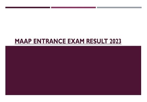 maap result 2023